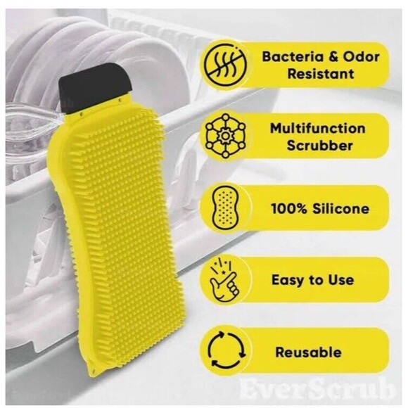EverScrub All Purpose Silicone Sponges 2 Pack Easy To Clean Sponge, New In Box - Picture 3 of 9